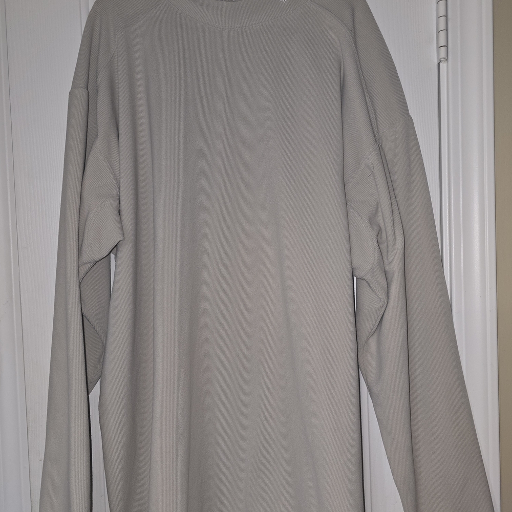 Men's Beige Long Sleeve Mock Neck